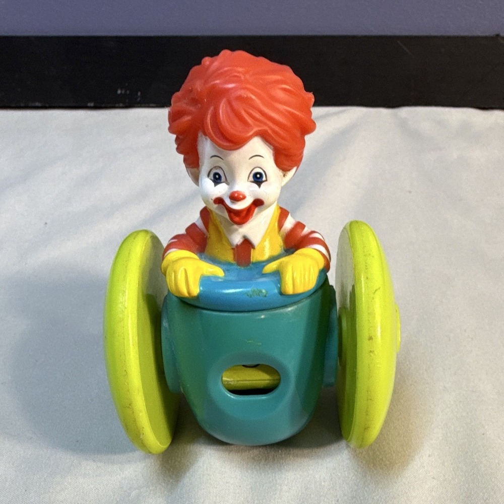 McDonald's Ronald McDonald Toy Figure 2006 w/ Wheels Blue Green Red Yellow